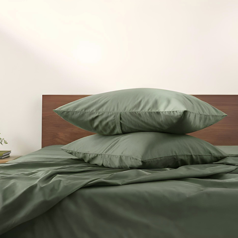 Clara Premium Pamuk Saten Çift Kişilik Nevresim Takımı 200x220 cm Haki