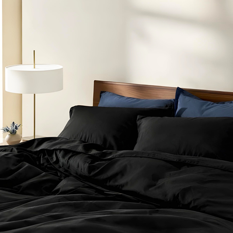 Clara Premium Pamuk Saten Çift Kişilik Nevresim Takımı 200x220 cm Siyah