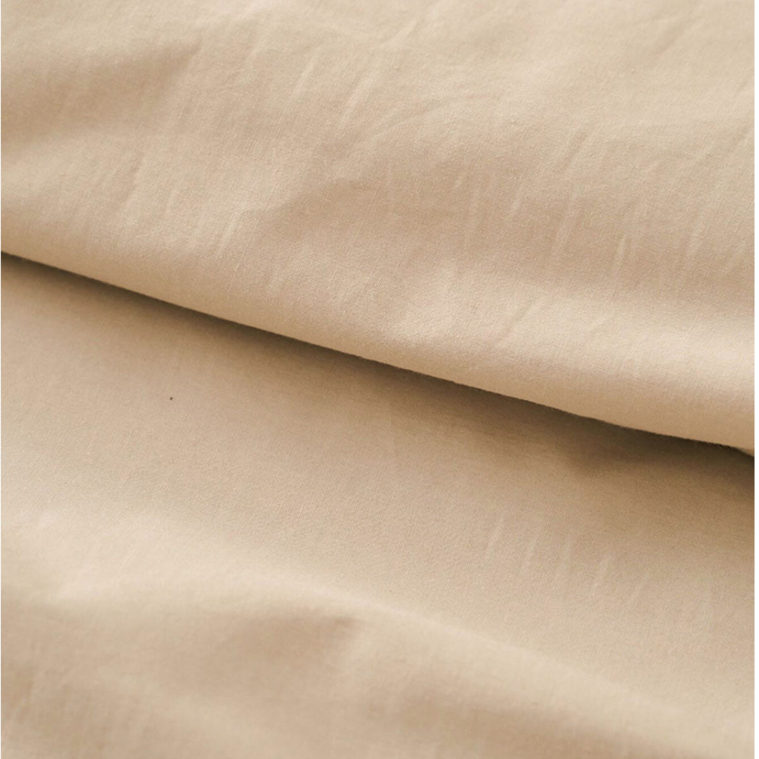 Carly %100 Pamuk Çift Kişilik Düz Nevresim Takımı 200x220 cm Kum Beji