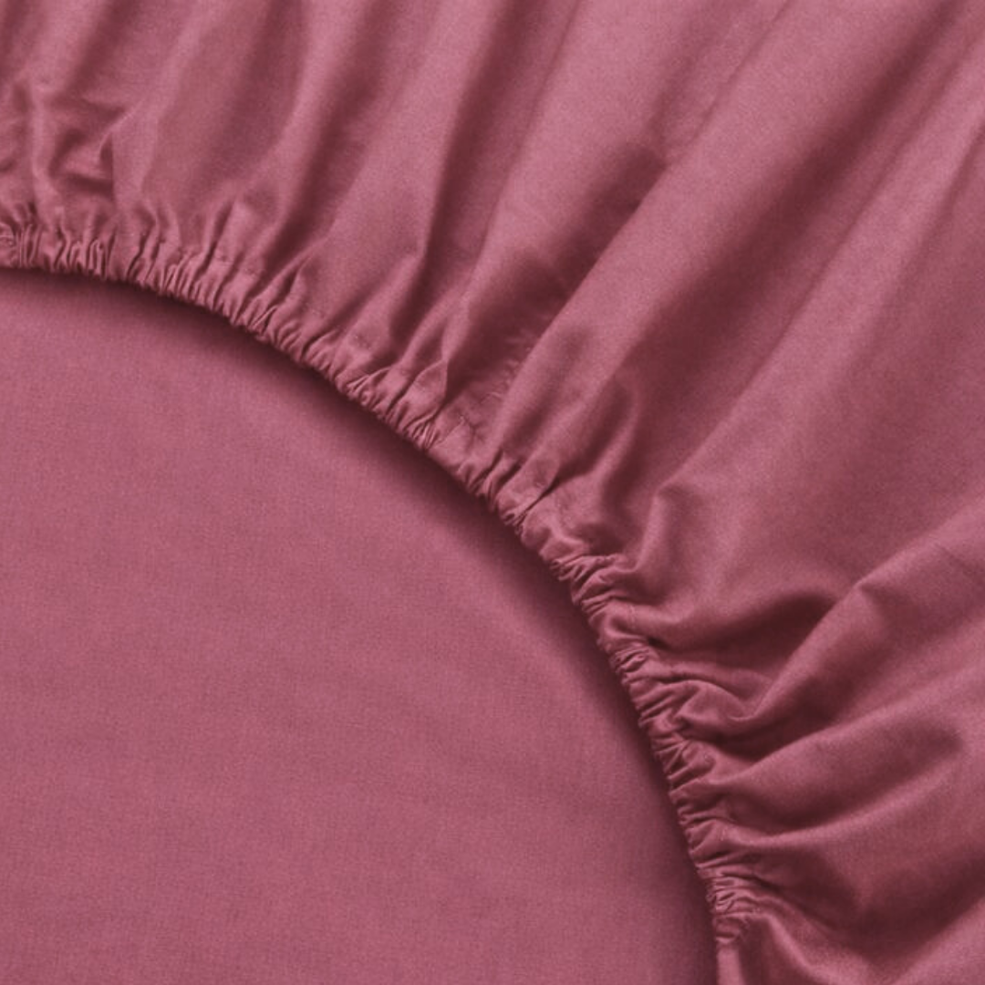 Double Elastic Bamboo Aloe Vera Bed Sheet 160x200 cm Dried Rose