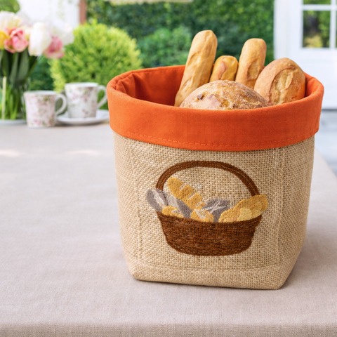 Bread Design Woven Basket Rooster Pattern