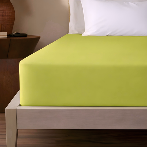 Stella 100% Cotton Ranforce Double Elastic Bed Sheet 160x200 cm Light Green