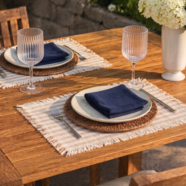 Genoa Stain Resistant Linen Placemat 30x50 cm Green