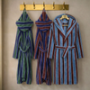 Stripe Premium 100% Cotton Men's Bathrobe Navy