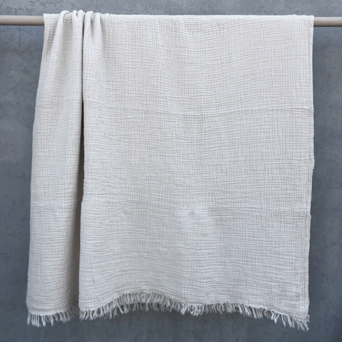 Navigli Double 4 Layer Muslin Bedspread Ecru