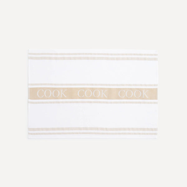 Cook Set of 2 Kitchen Drying Towels Beige