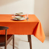 Genoa Woven Linen Stain Resistant Table Cloth Orange