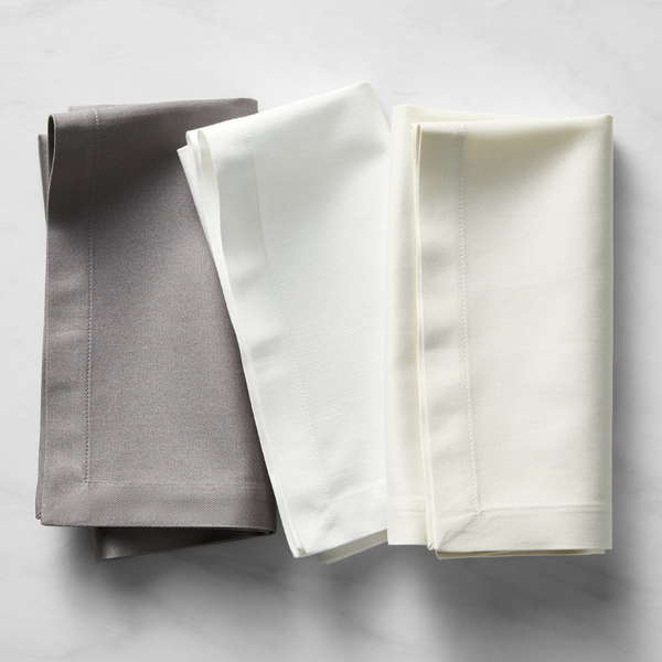 Genoa Woven Linen Stain Resistant Napkin White (Pack of 2)