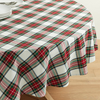 Tartan Plaid Round Table Cloth White