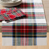 Tartan Plaid Runner 50x150 cm White