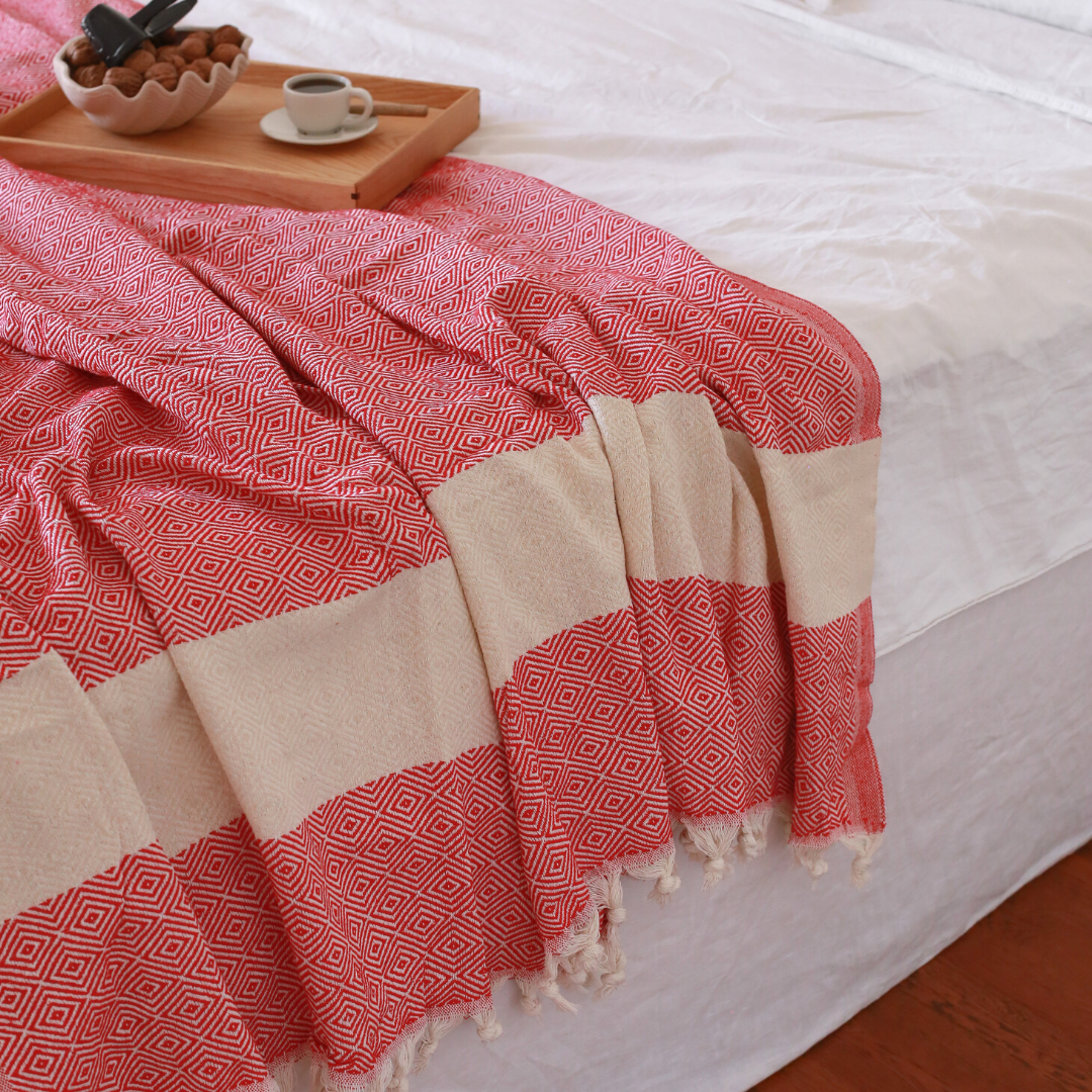 Ashley Multi-Purpose Double Cotton Bedspread 200x240 cm Pomegranate Flower