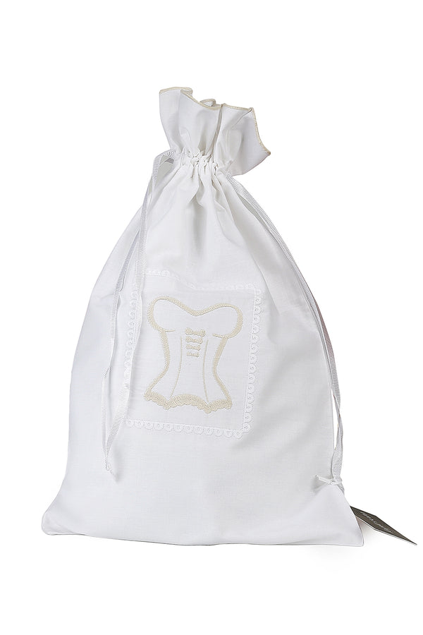 Embroidered Underwear Bag White