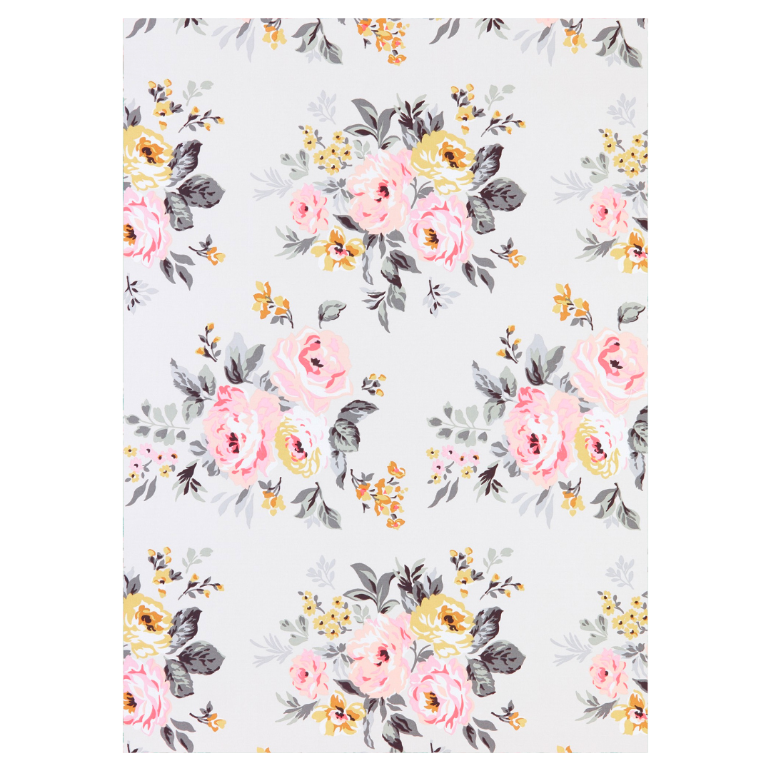 Rose Bouquet Cotton Tablecloth Gray
