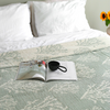Coral 4 Layer Muslin Double Bedspread Green
