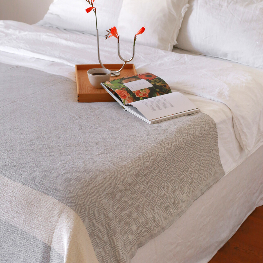 Ashley Multi-Purpose Double Cotton Bedspread 200x240 cm Gray