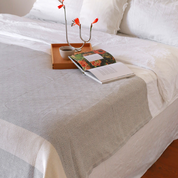 Ashley Multi-Purpose Double Cotton Bedspread 200x240 cm Gray