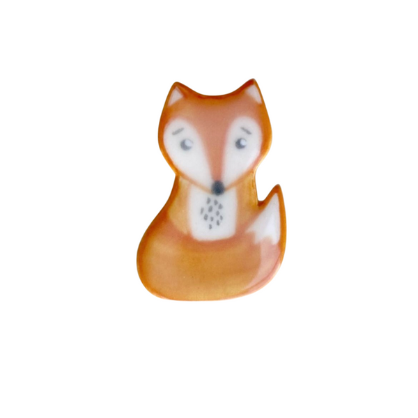 Fox Handmade Ceramic Brooch - Lapel Pin