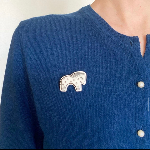 Horse Handmade Ceramic Brooch - Lapel Pin