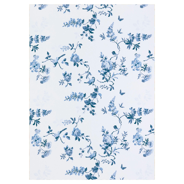 Birds &amp; Roses Cotton Tablecloth Blue