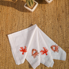 Coral Embroidered Linen Napkin Set (Pack of 4)