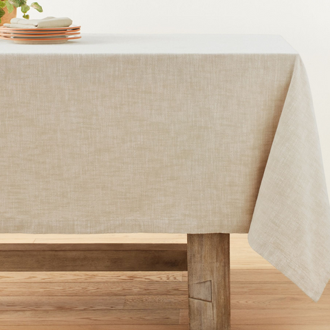 Vintage Natural Raw Linen Table Cloth