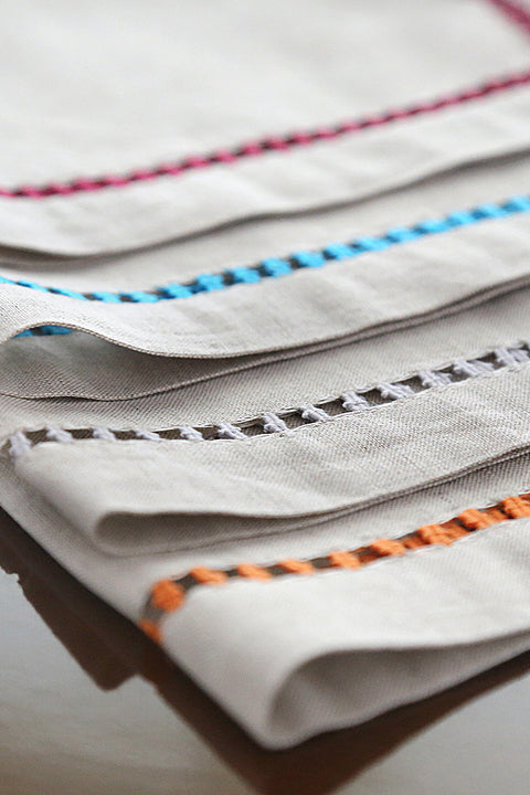Milena Openwork Natural Linen Placemat White