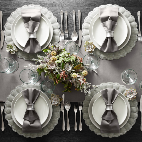 Genoa Woven Linen Stain Resistant Runner 50x150 cm Gray