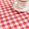 Check Woven Linen Stain Resistant Table Cloth Red