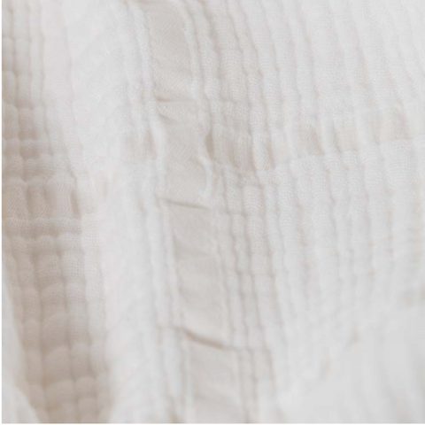 Antibes 4 Ply Jacquard Muslin Bedspread White