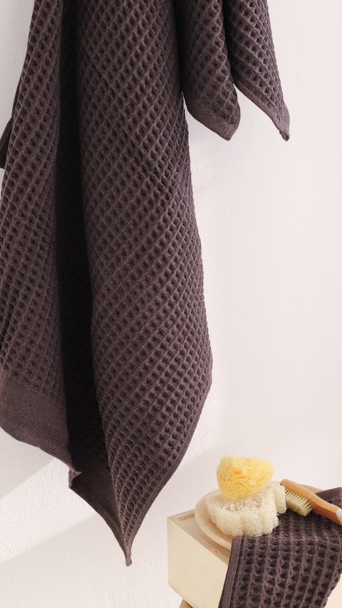 Waffle 100% Cotton 3-Piece Towel Set Anthracite