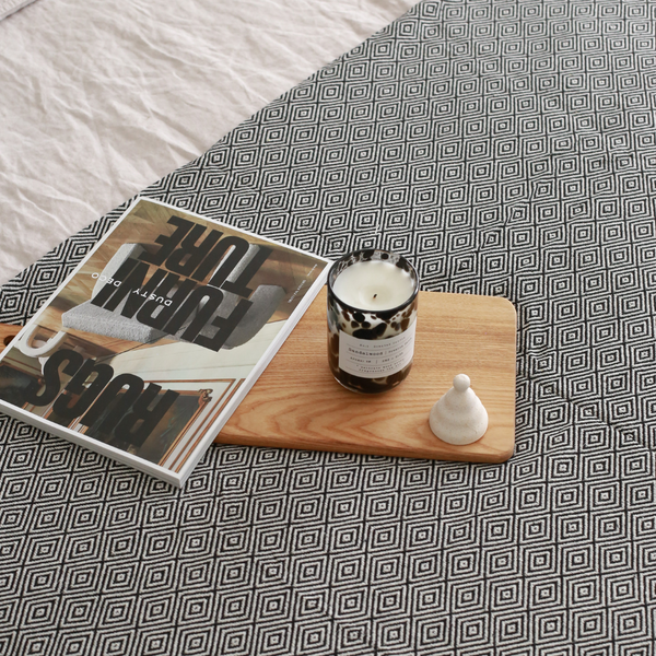 Ashley Multi-Purpose Double Cotton Bedspread 200x240 cm Black