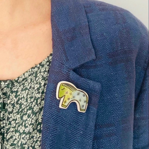 Horse Handmade Ceramic Brooch - Lapel Pin