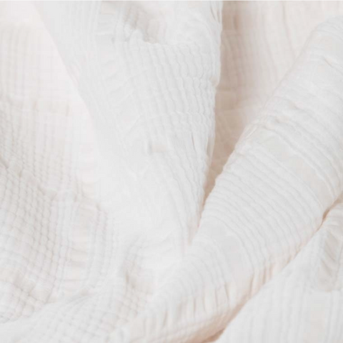 Antibes 4 Ply Jacquard Muslin Bedspread White