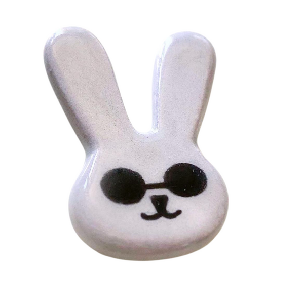 Rabbit Handmade Ceramic Brooch - Lapel Pin