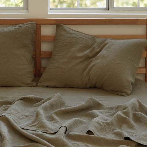 Allure Muslin Cotton Double King Size Flat Sheet 270x300 cm Khaki