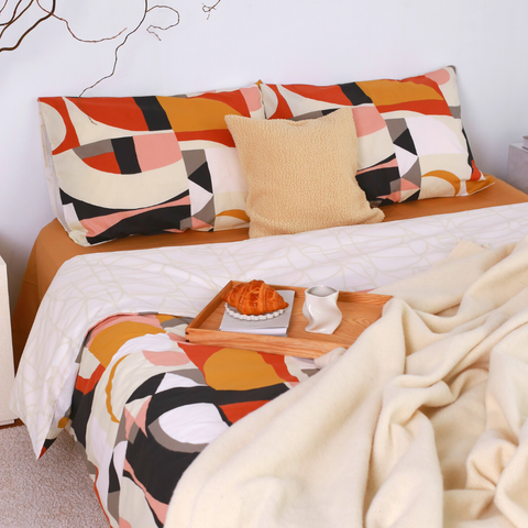 Abstract 100% Cotton Double Duvet Cover Set 200x220 cm