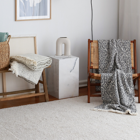 Allure 4 Layer Muslin Double Bedspread Ice Gray