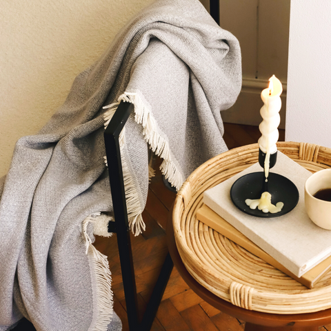 Aura Cashmere Throw Cover Smoked 