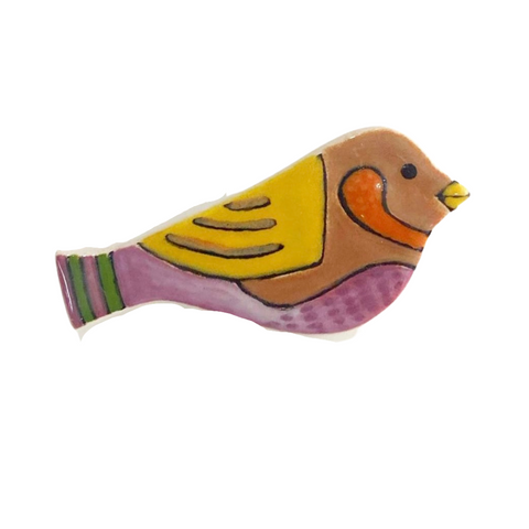 Bird Handmade Ceramic Brooch - Lapel Pin