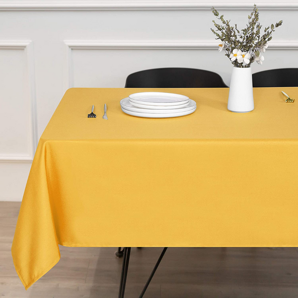 Genoa Woven Linen Stain Resistant Table Cloth Yellow