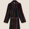Stripe Premium 100% Cotton Men's Bathrobe Anthracite