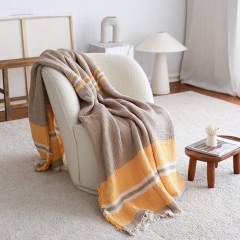 Antibes Double 4 Layer Muslin Bedspread 240x280 cm Cappuccino