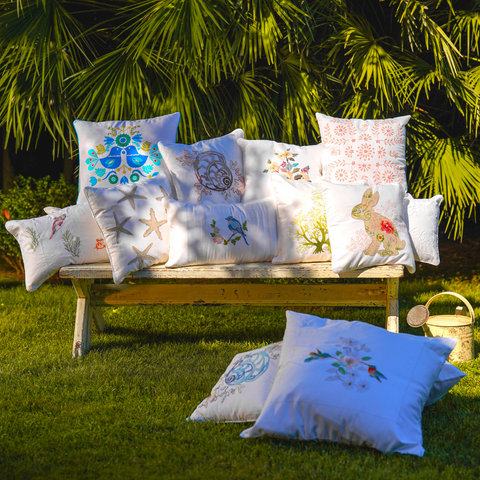 Marbella Parrot Embroidered 30x50 cm Pillow Cover