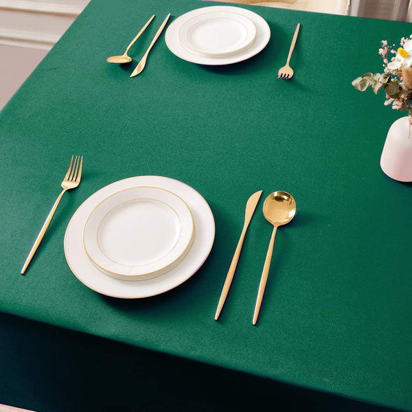 Genoa Woven Linen Stain Resistant Table Cloth Khaki Green