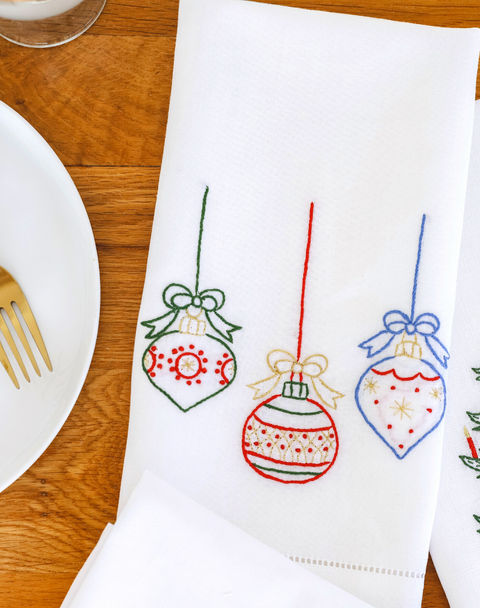 Christmas Bell Embroidered Linen Cover 40x60 cm