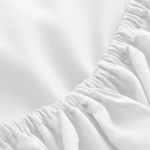 Lopez Single Elastic Cotton Combed Cotton Bed Sheet 100x200 cm White