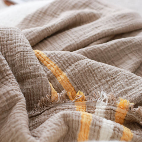 Antibes Double 4 Layer Muslin Bedspread 240x280 cm Cappuccino
