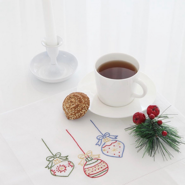 Christmas Bell Embroidered Linen Cover 40x60 cm