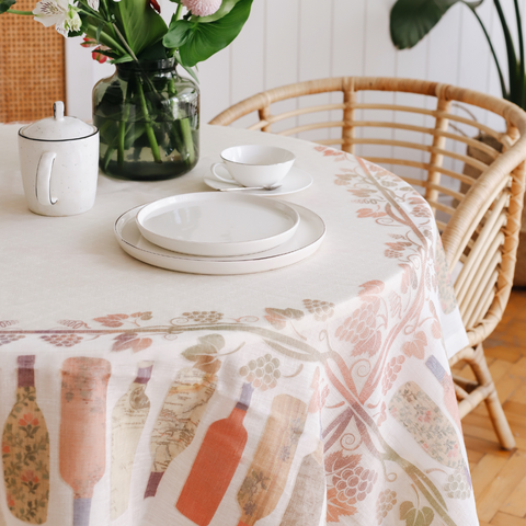 Lina Linen Stain Resistant Table Linen Beige
