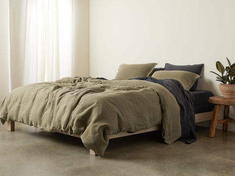 Allure Muslin Cotton Double King Size Flat Sheet 270x300 cm Khaki